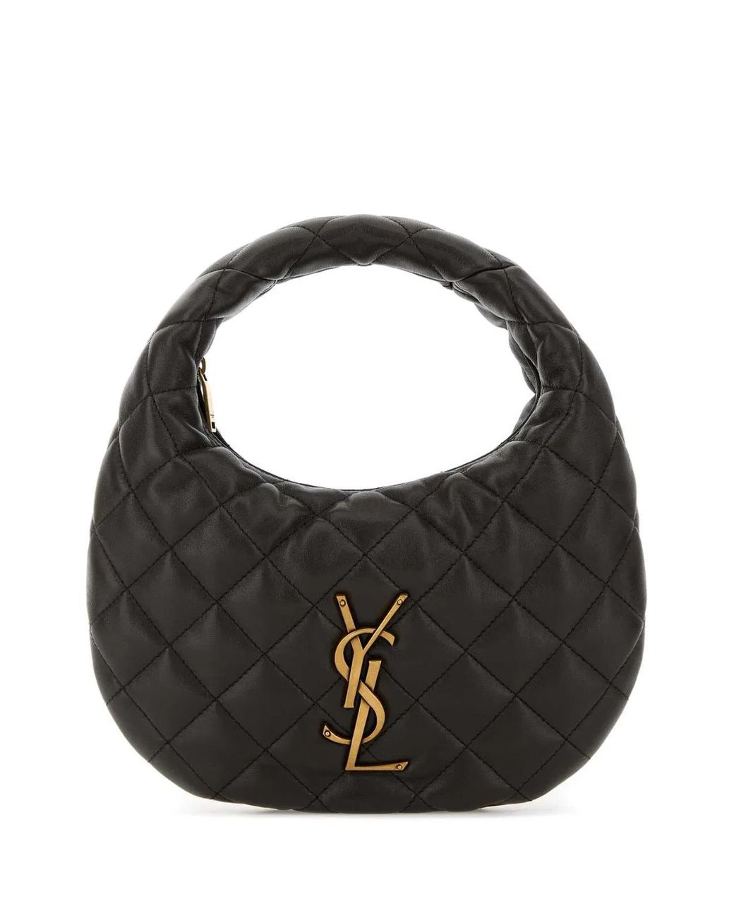 Saint Laurent Black Charcoal Nappa Leather Icarino Shoulder Bag