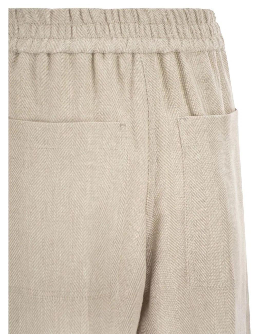 Brunello Cucinelli White Loose Track Trousers