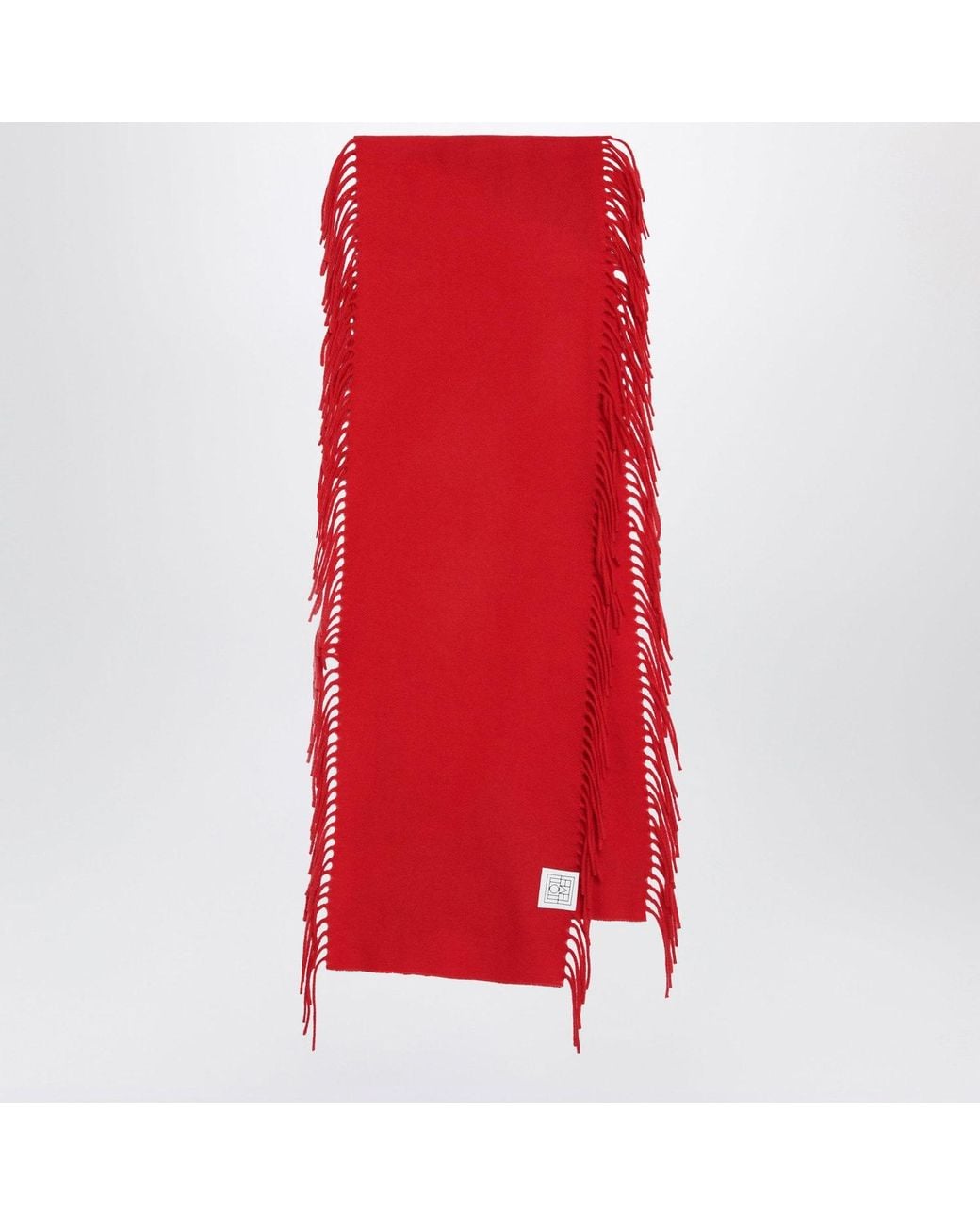Totême Red Wool And Cashmere Scarf