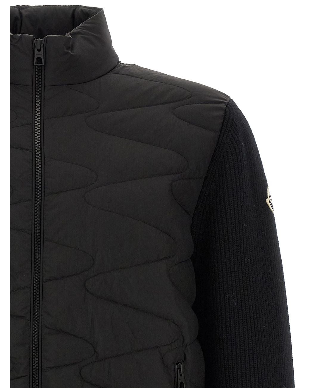Moncler Black Padded Cardigan for men