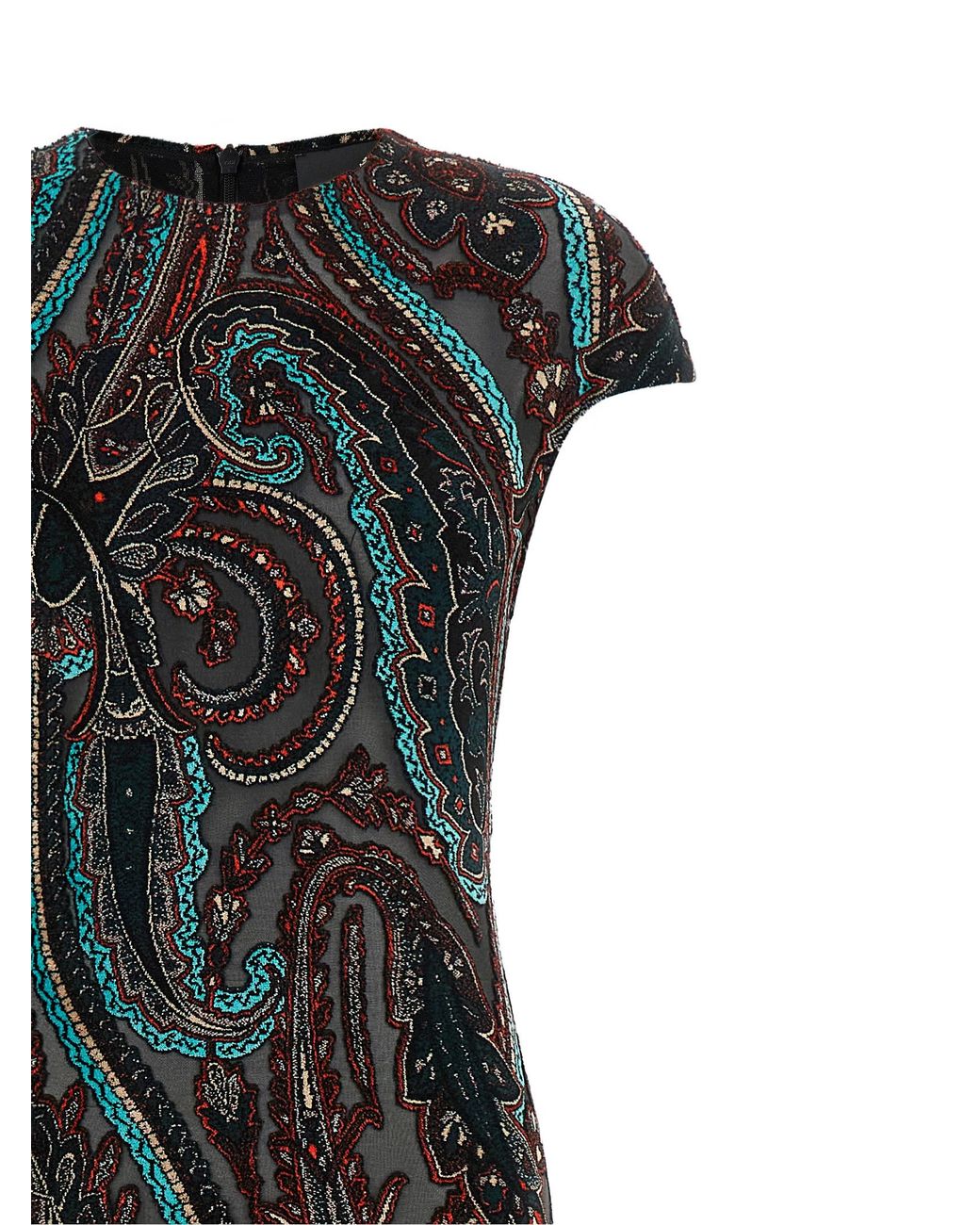 Etro Black Devoré Velvet Dress