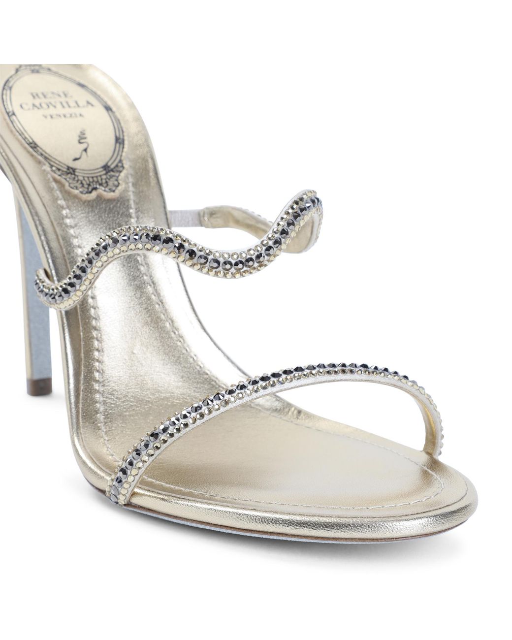 Rene Caovilla White Satin Mekong Sandals