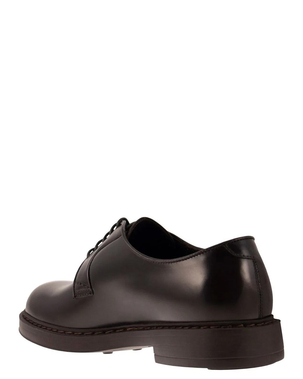 Doucal's Black Leather Derby Lace-Up for men
