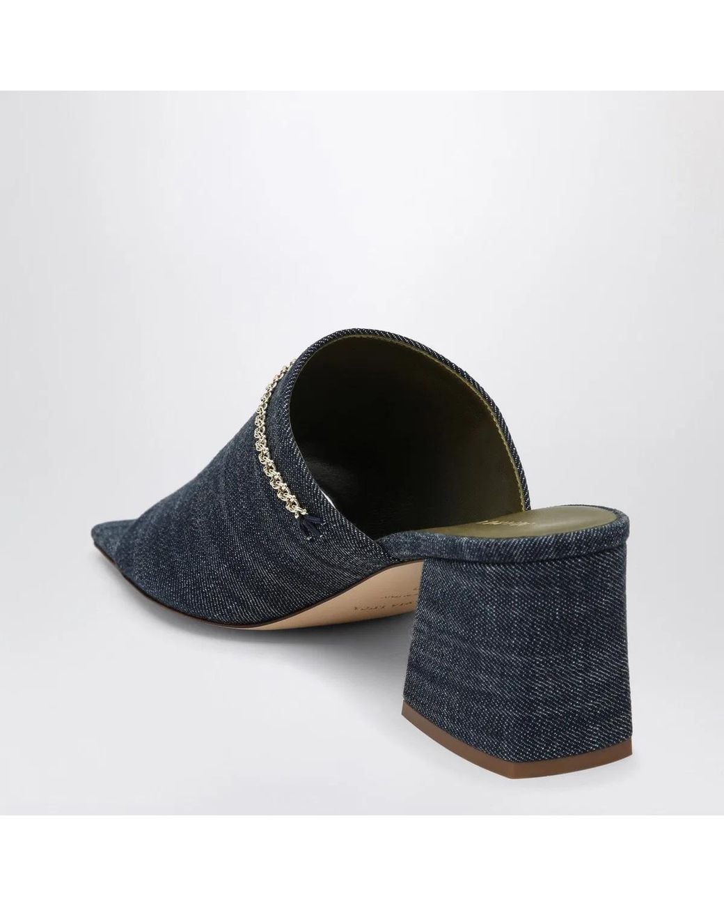 MARIA LUCA Blue Messalina Denim Sandals