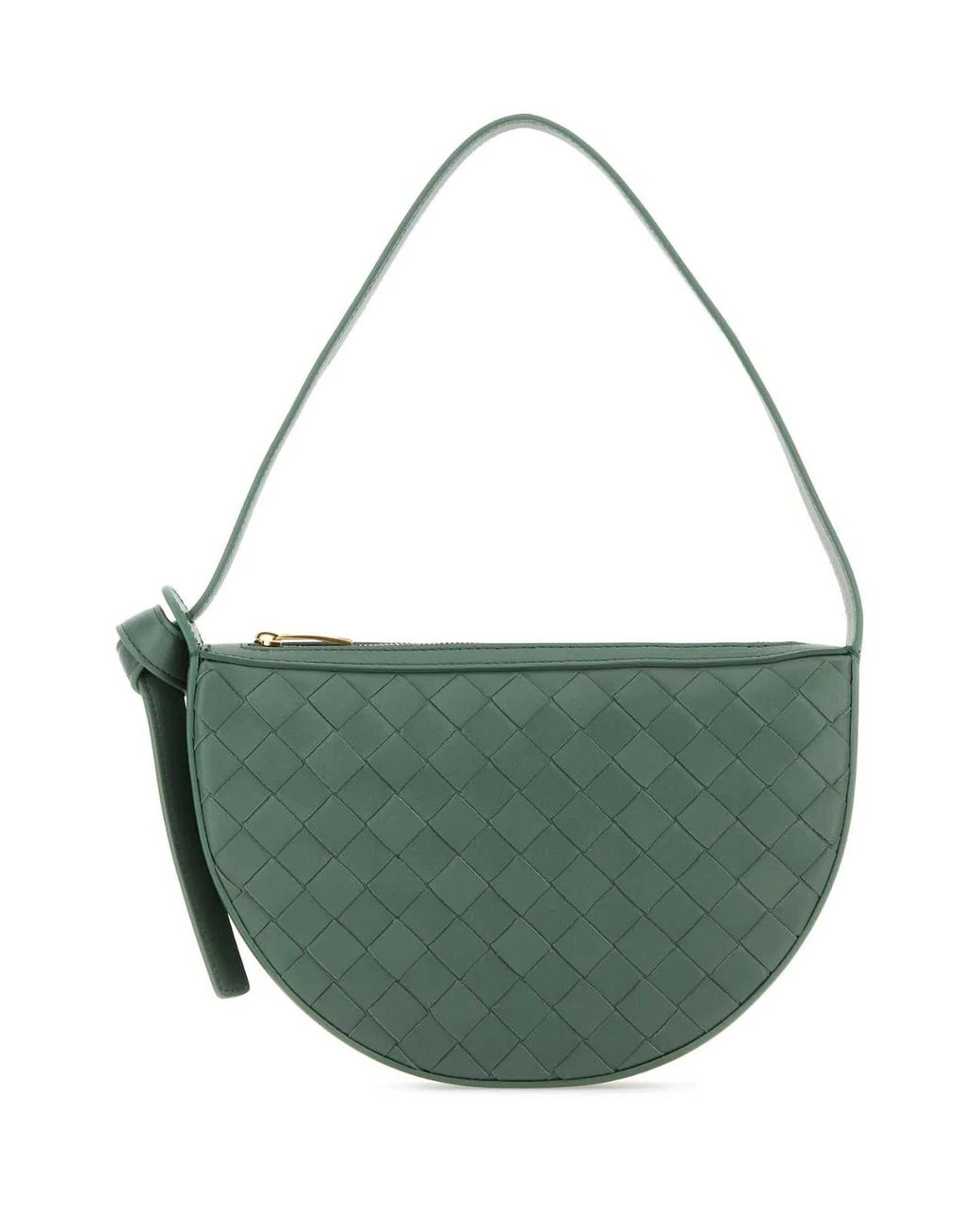 Bottega Veneta Green Sage Leather Mini Sunrise Shoulder Bag