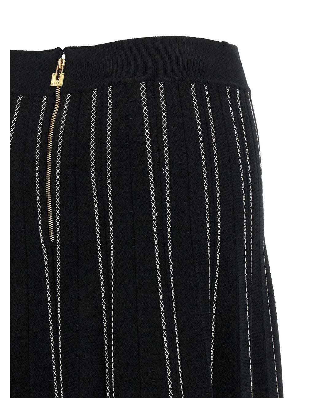 Elisabetta Franchi Black Origami Knit Skirt