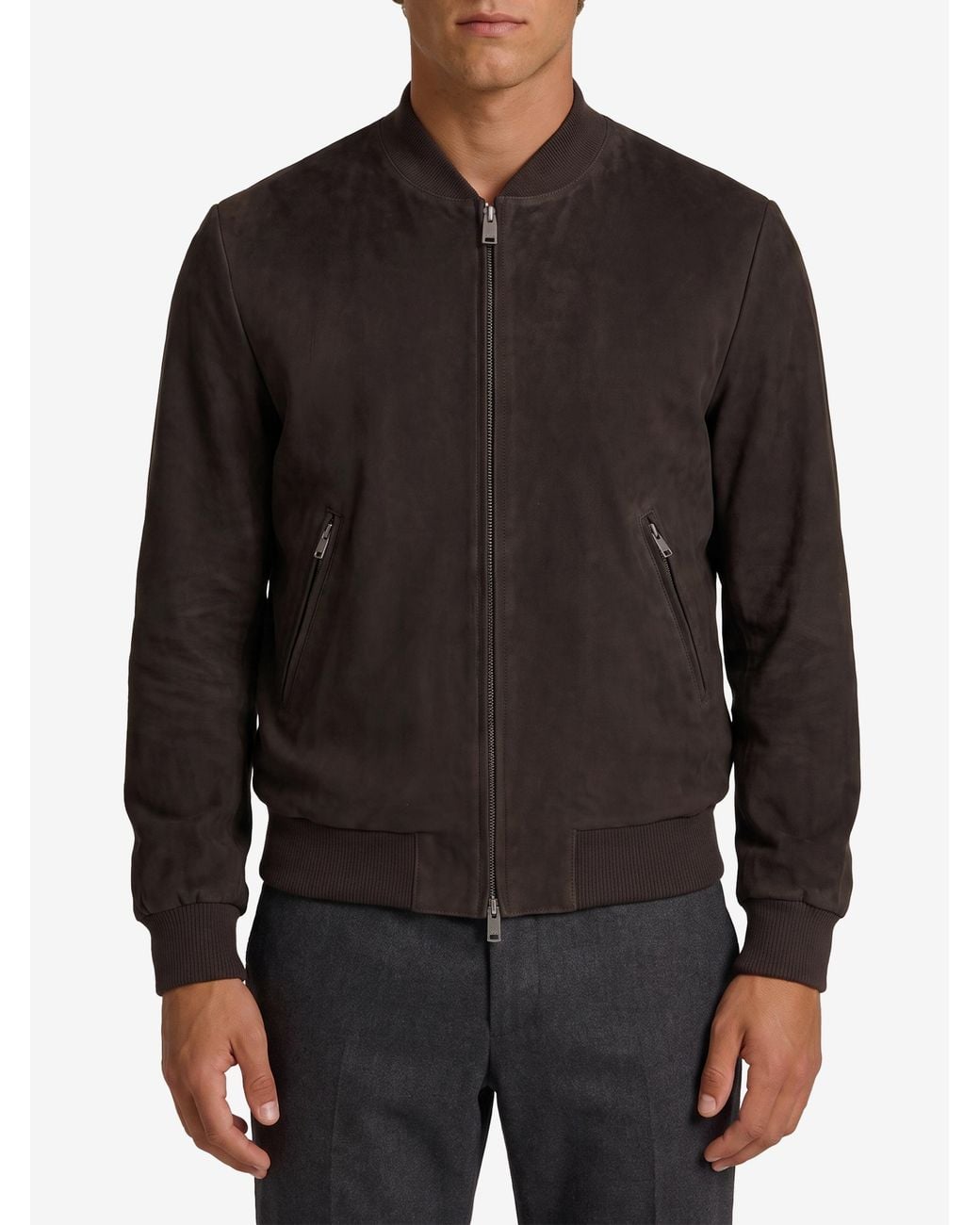 Arma Black Didier Suede Bomber Jacket for men