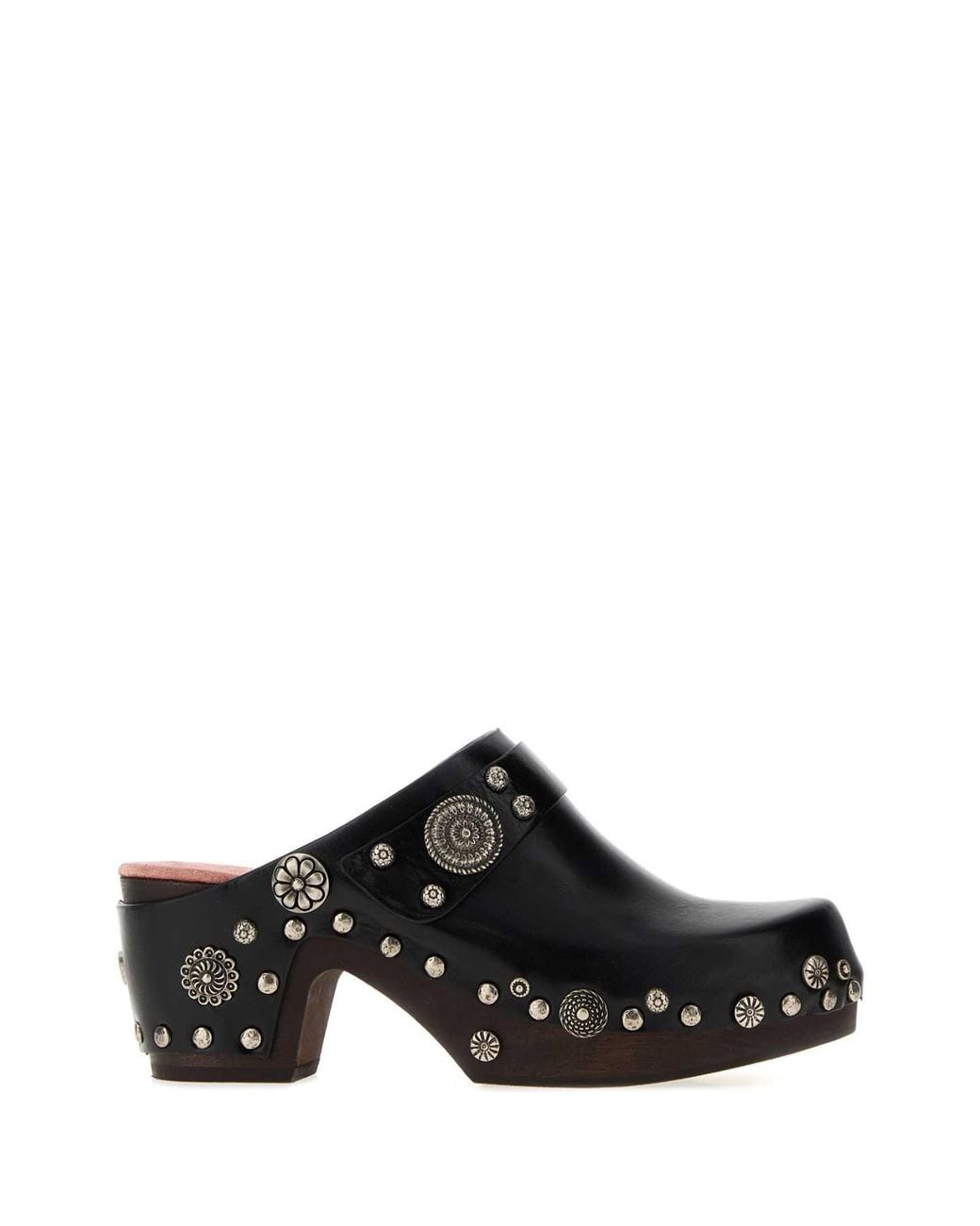 Chloé Black Leather Talis Clogs