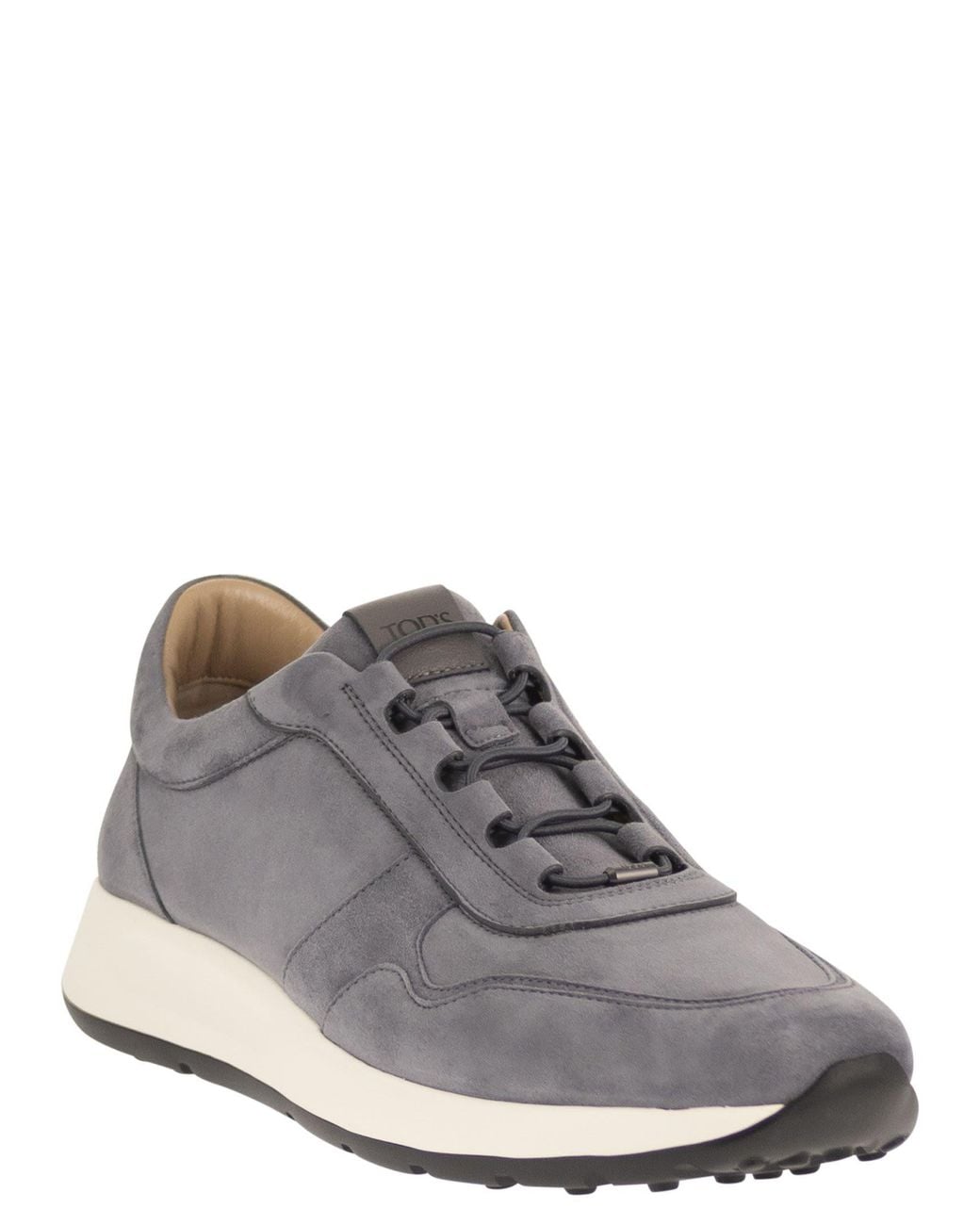 Tod's Gray Goatskin Suede Sneakers for men