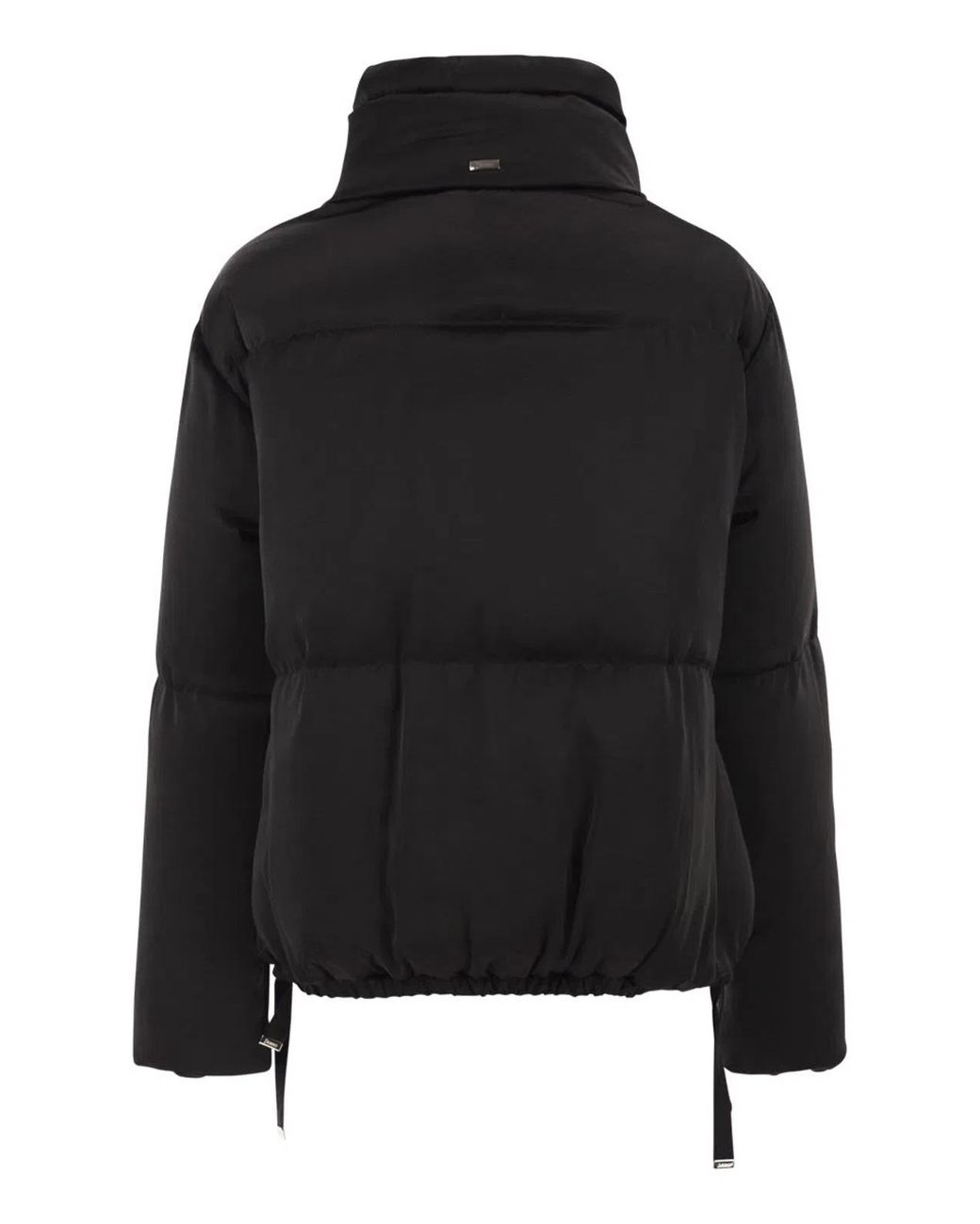 Herno Black High-Neck Down Jacket With Drawstring Collar