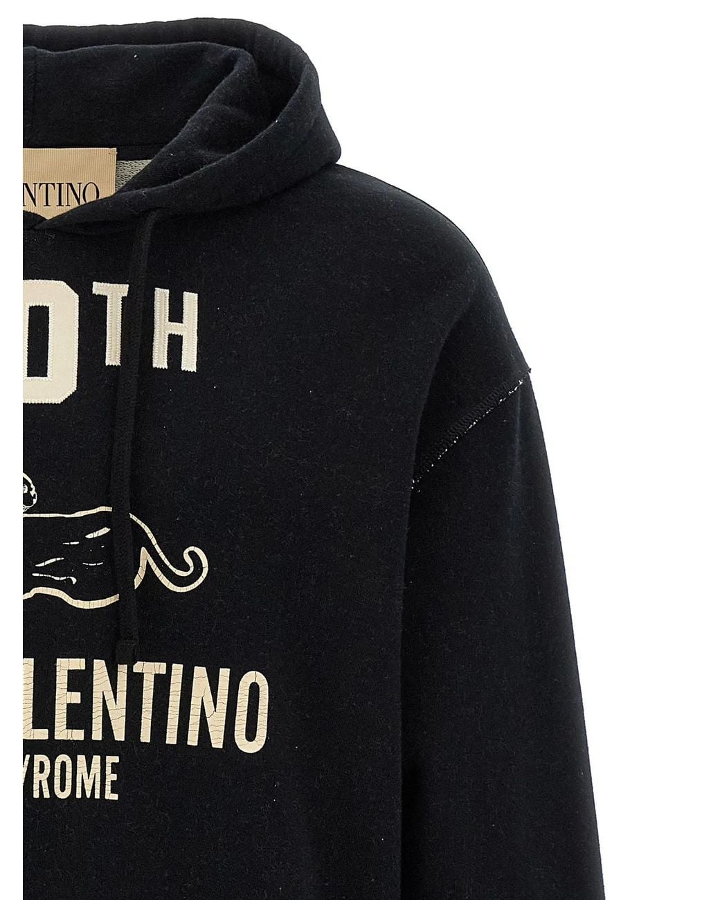 Valentino Garavani Black Printed Hoodie for men