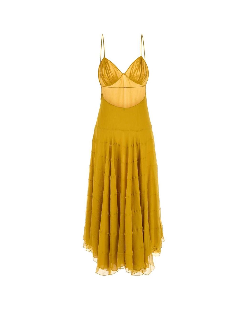 Saint Laurent Yellow Crepe Dress