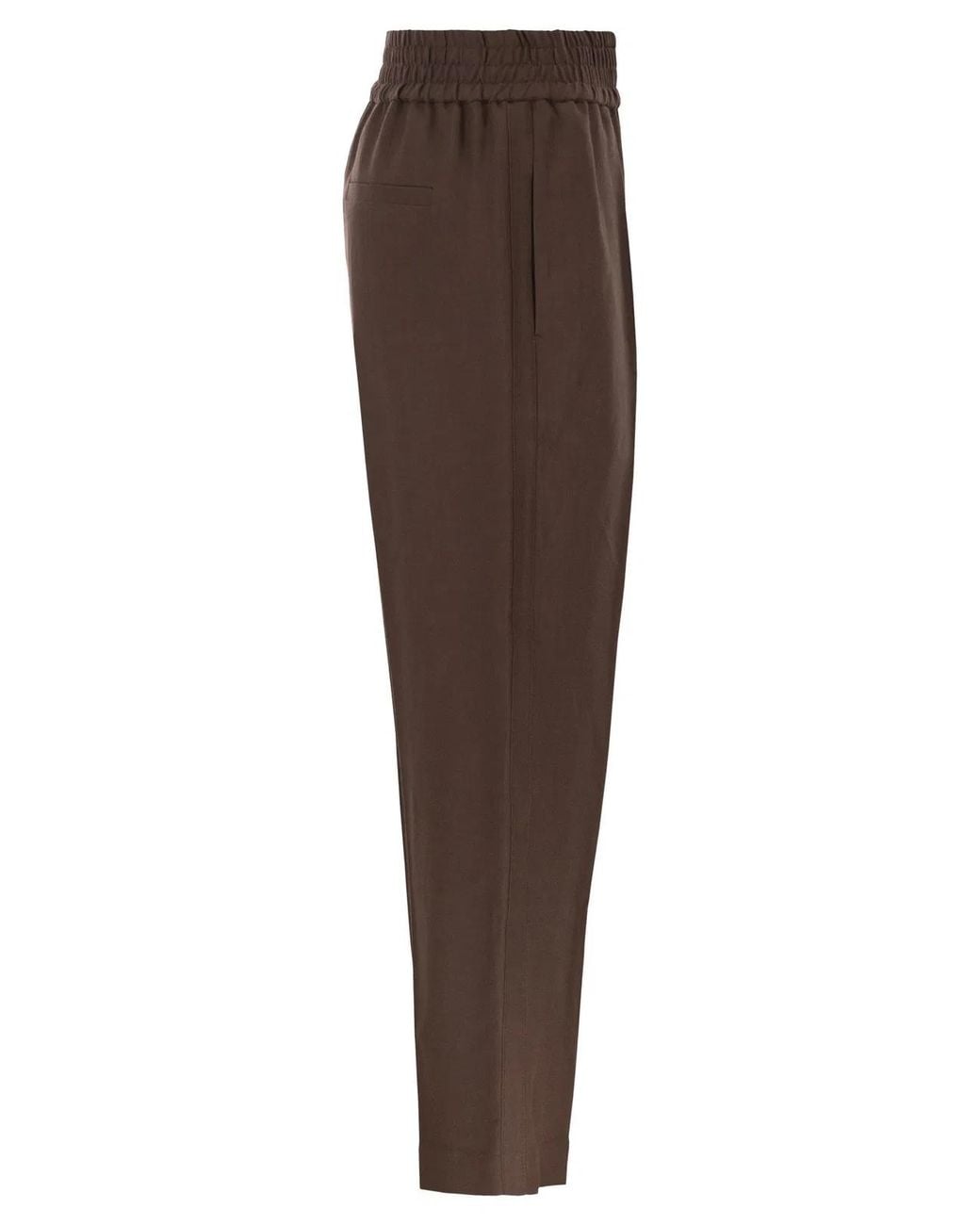 Brunello Cucinelli Brown Baggy Pull-Up Trousers