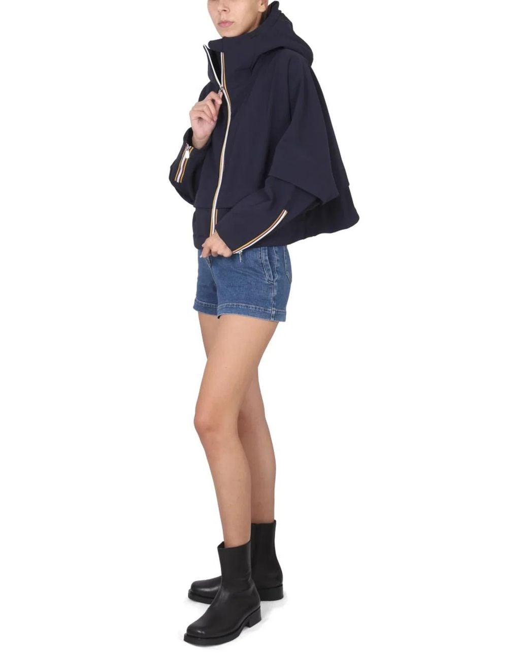 K-Way Blue Windbreaker With Logo