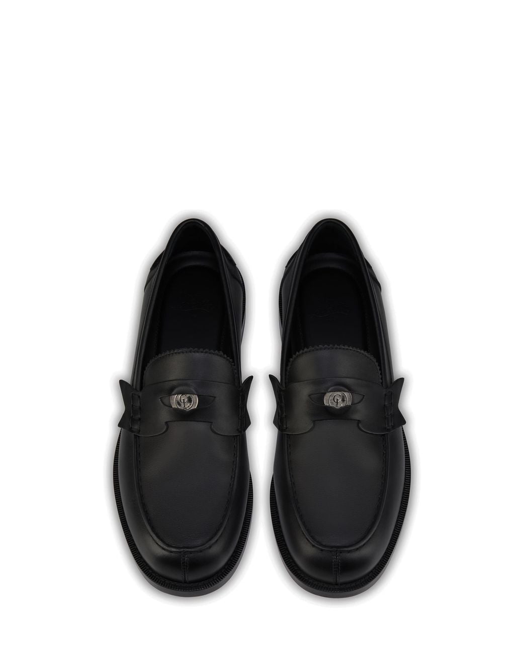 Christian Louboutin Black Plato Leather Loafers for men