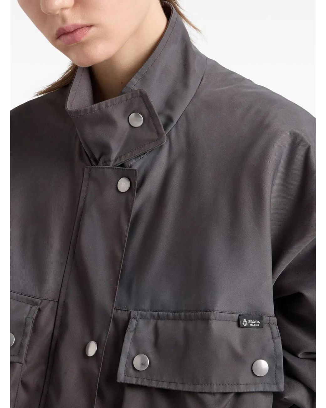 Prada Gray Recycled Polyamide Jacket