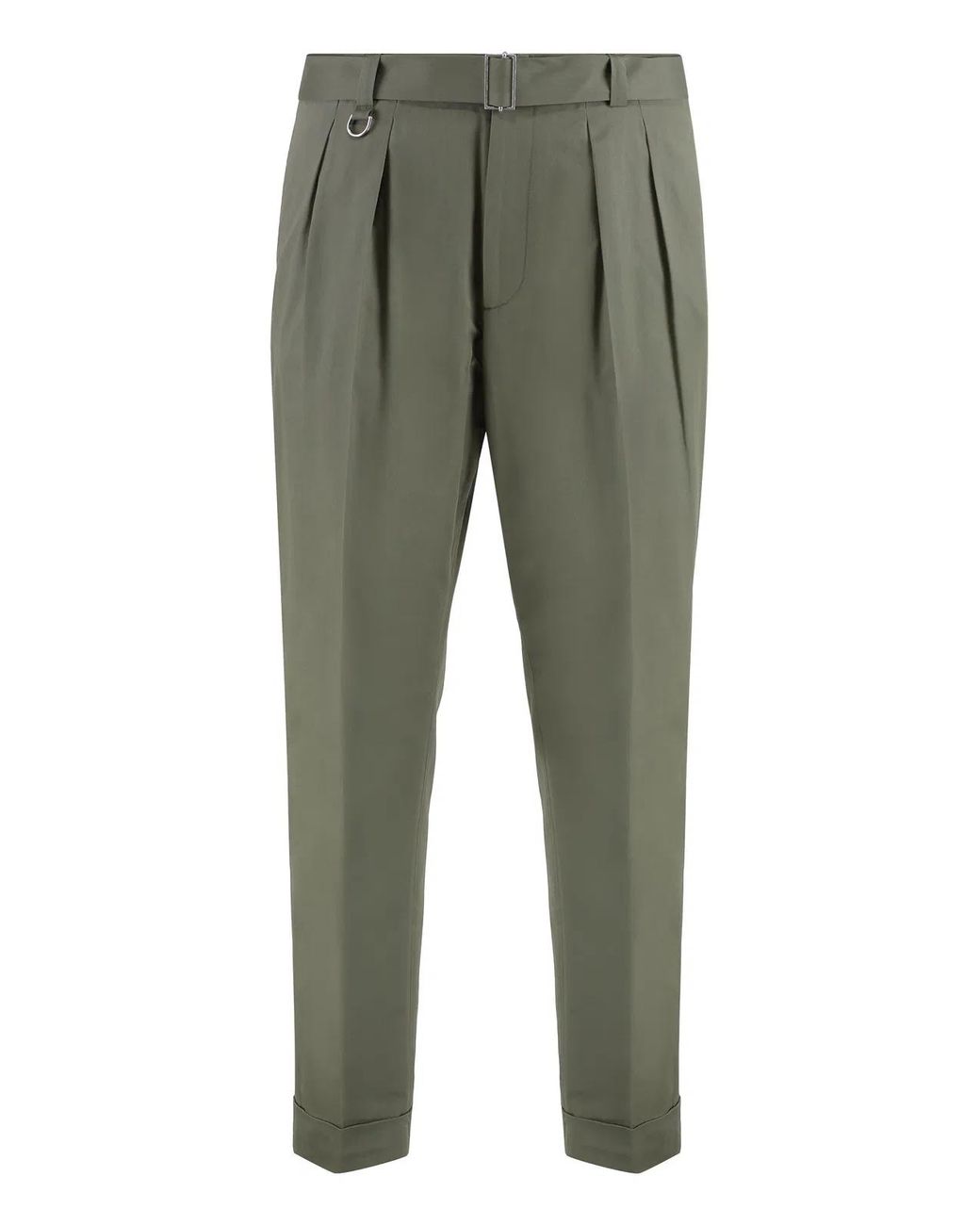 Paolo Pecora Green Slim Fit Chino Trousers for men