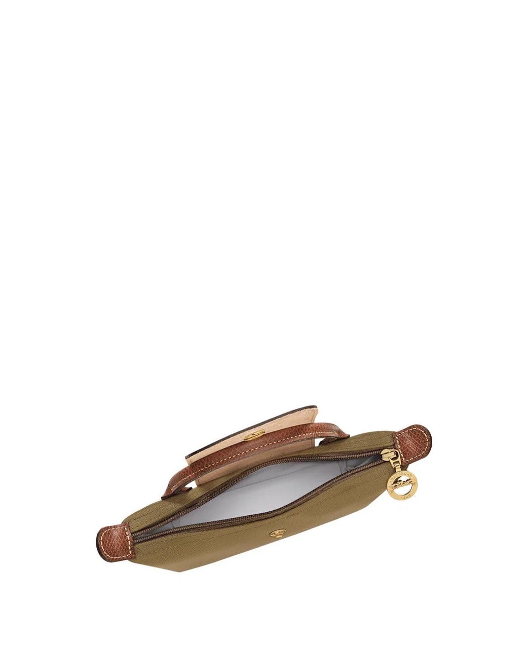 Longchamp Green Le Pliage Original Pebble Clutch Bag