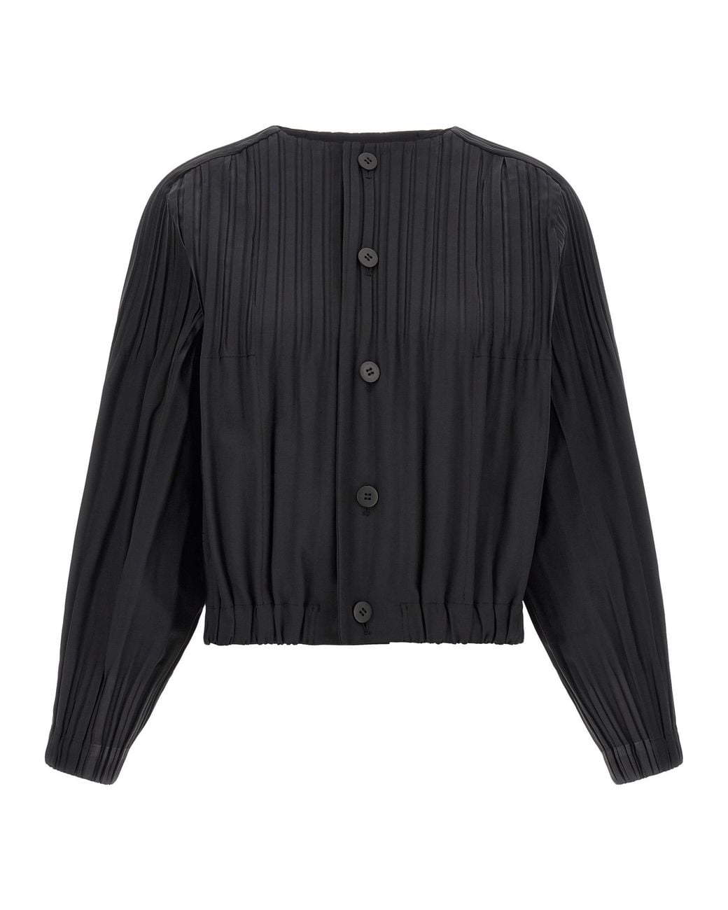 Pleats Please Issey Miyake Black 'Smooth Coat' Coat