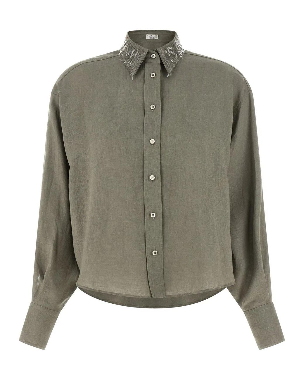 Brunello Cucinelli Green Linen Blouse