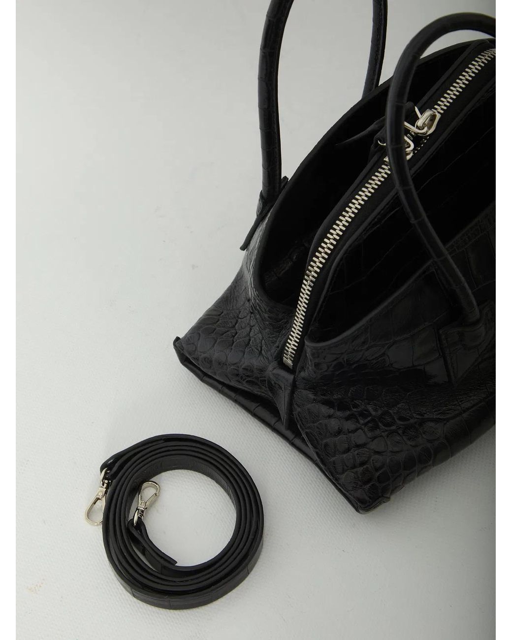 The Attico Black La Passeggiata Top Handle Bag Mini