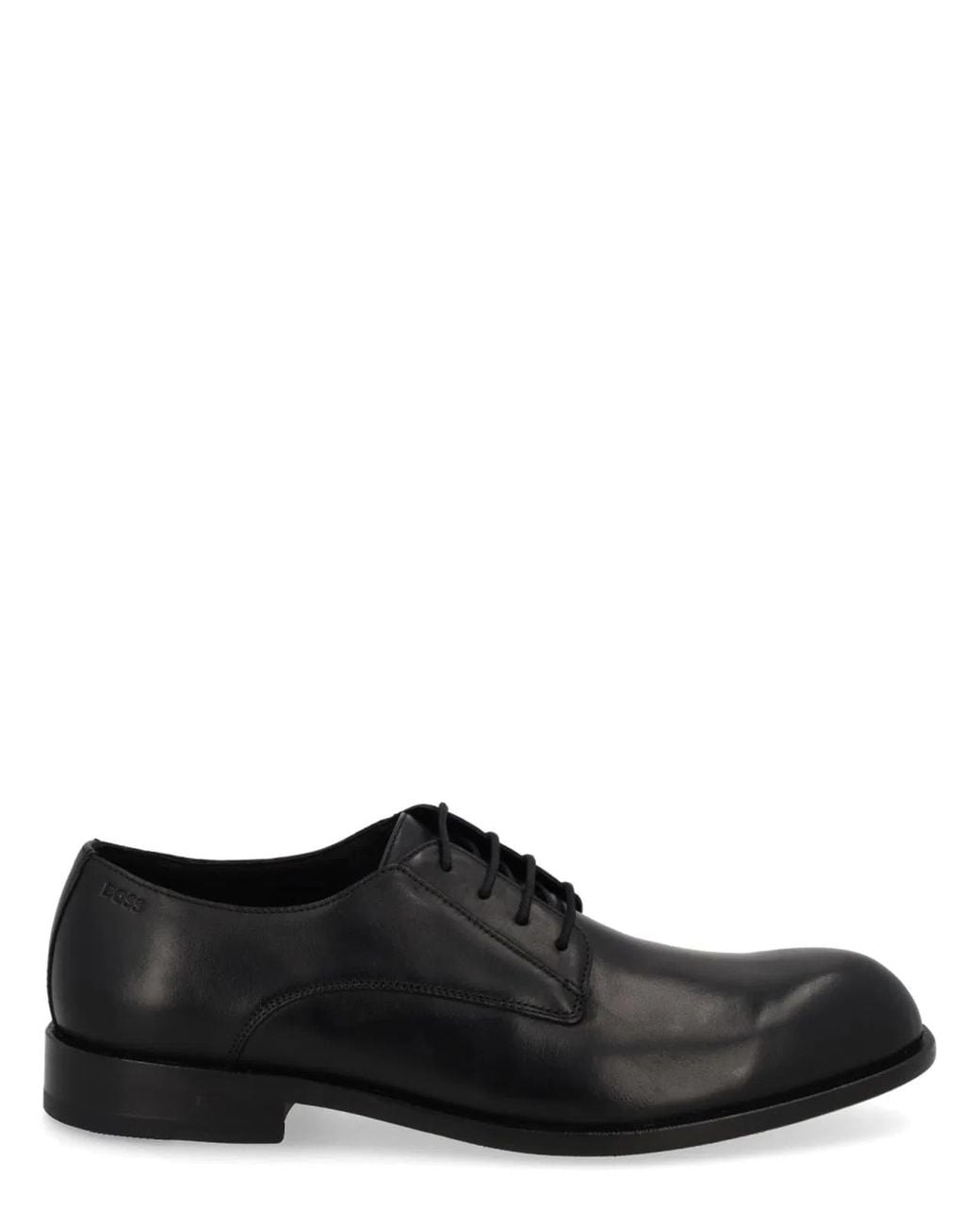Boss Black Leather Loafers for men