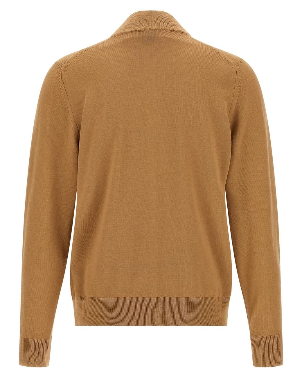 Boss Brown Shaved Knit Cardigan for men