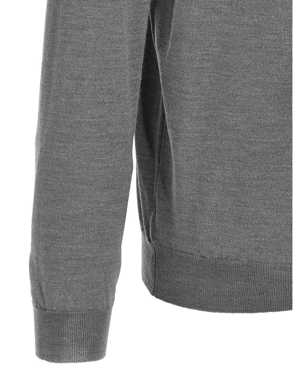 Zanone Gray Virgin Wool Polo Shirt for men