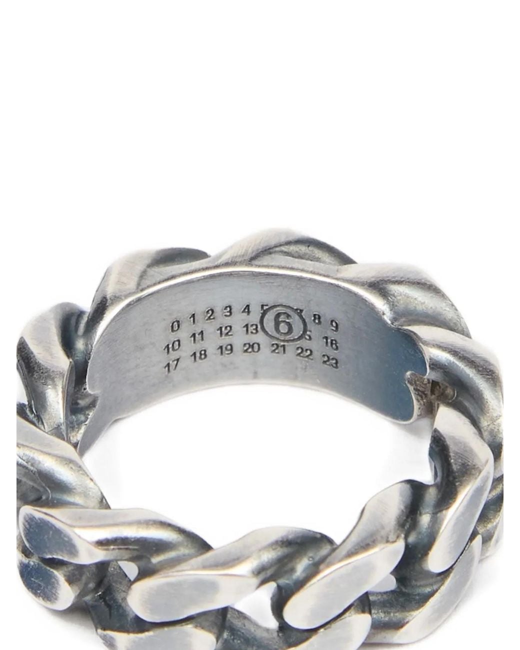 MM6 by Maison Margiela Gray 'Anello Catena' Ring for men