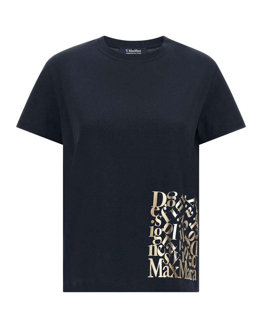 Max Mara Blue Graphic Crew Neck T-Shirt