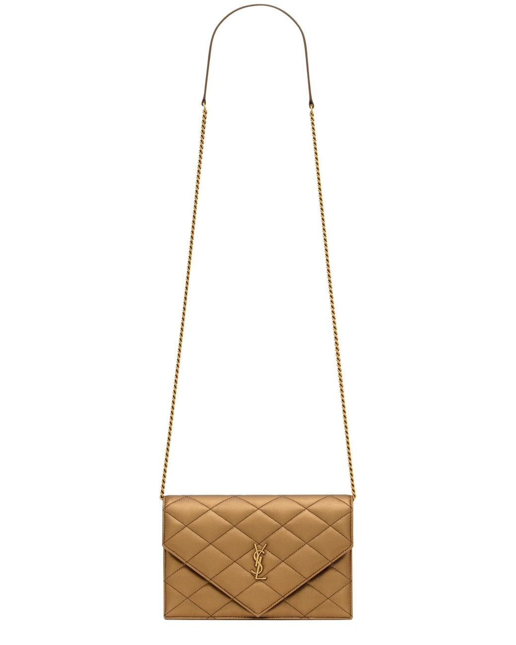 Saint Laurent White Paris Chain Wallet