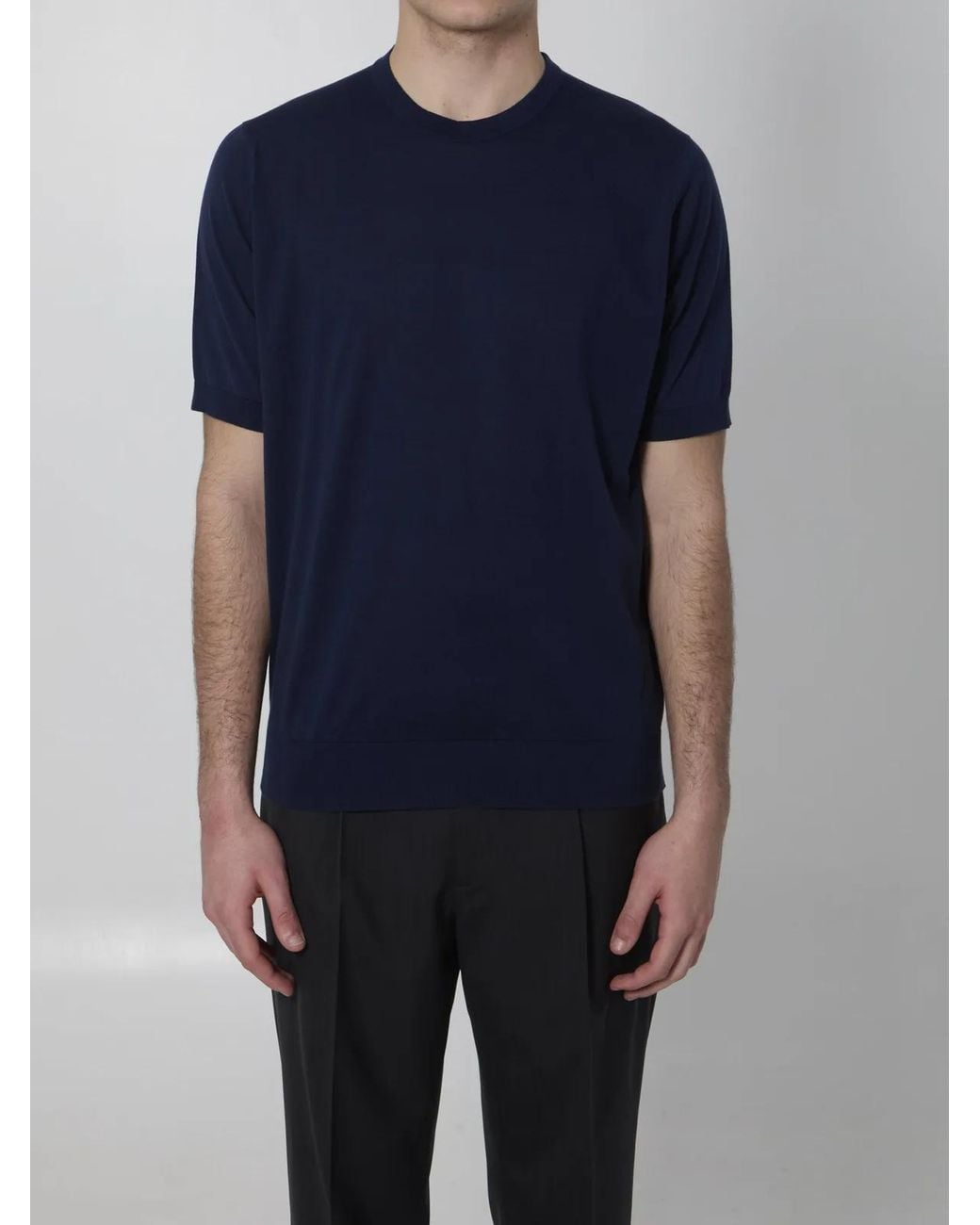 John Smedley Blue Kempton T-Shirt for men
