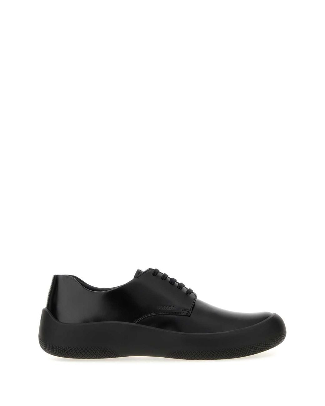 Prada Black Leather Lace-Up Shoes for men