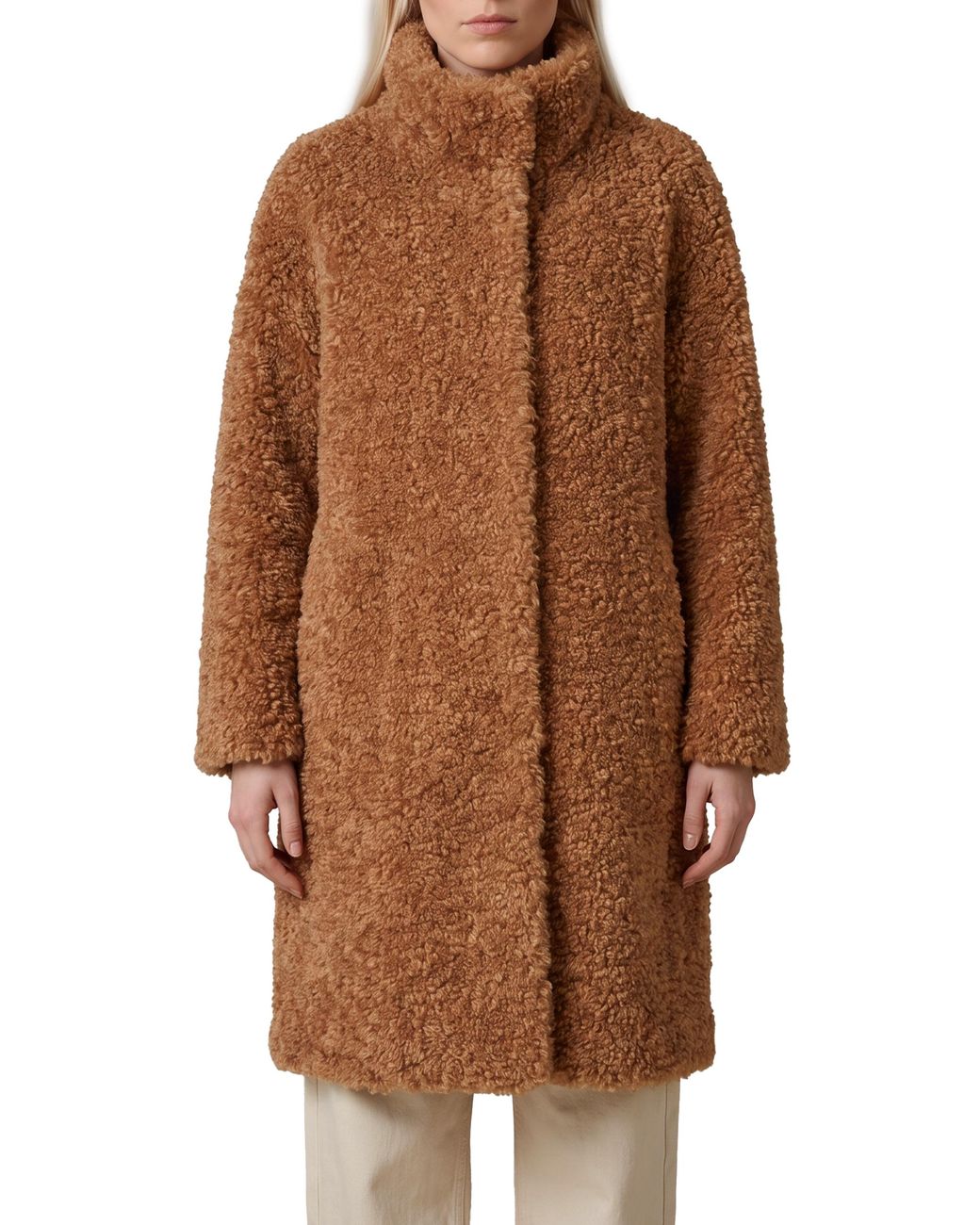 Herno Brown Teddy Faux Fur Coat