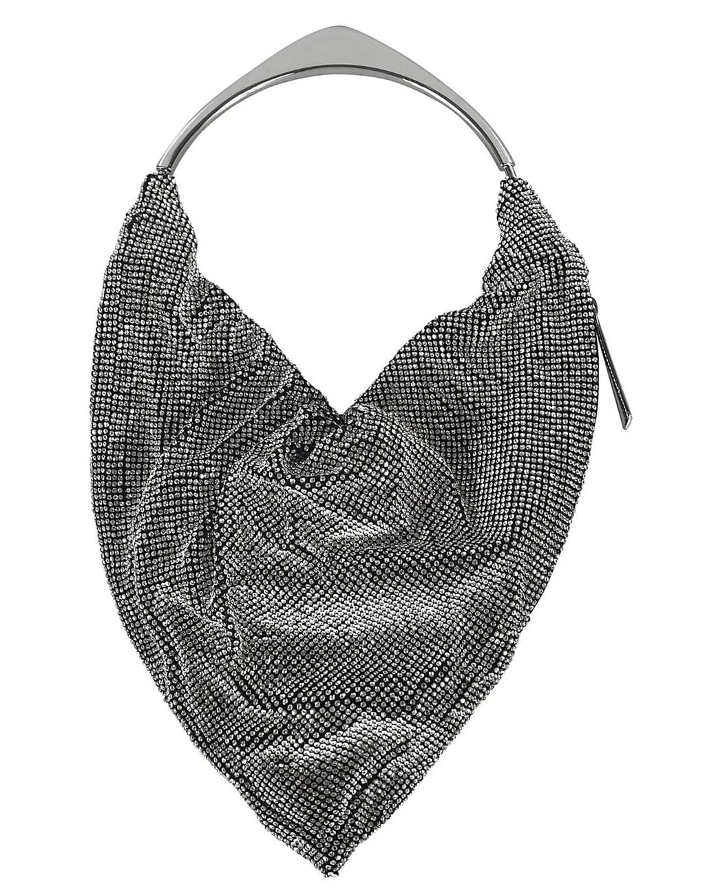 Benedetta Bruzziches Gray Metal Top Handle Gathered Bag