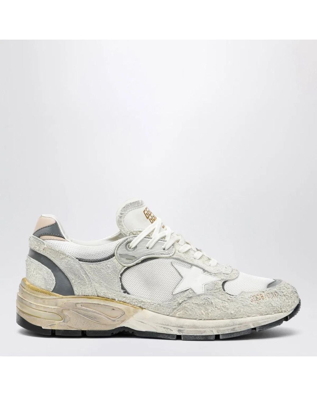 Golden Goose Deluxe Brand White Dad-Star Distressed Low-Top Sneakers for men