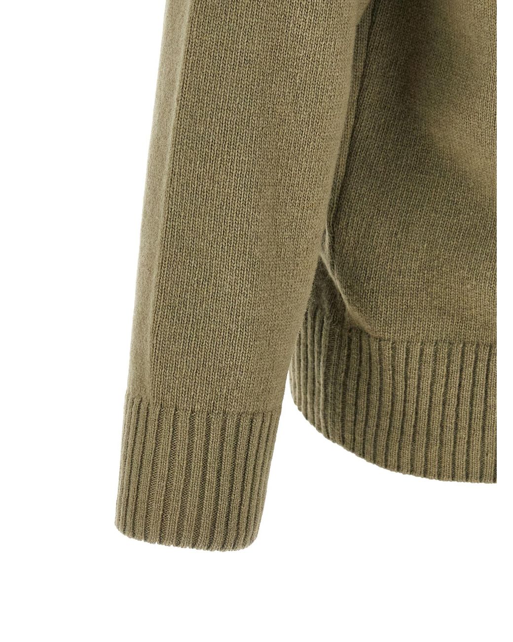 C P Company Green Wool Cardigan for men