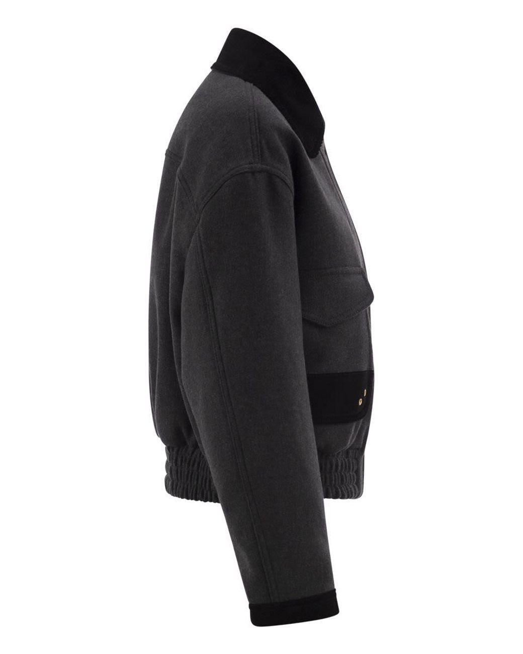 Fay Black Cropped Cotton-Blend Jacket With Hooks