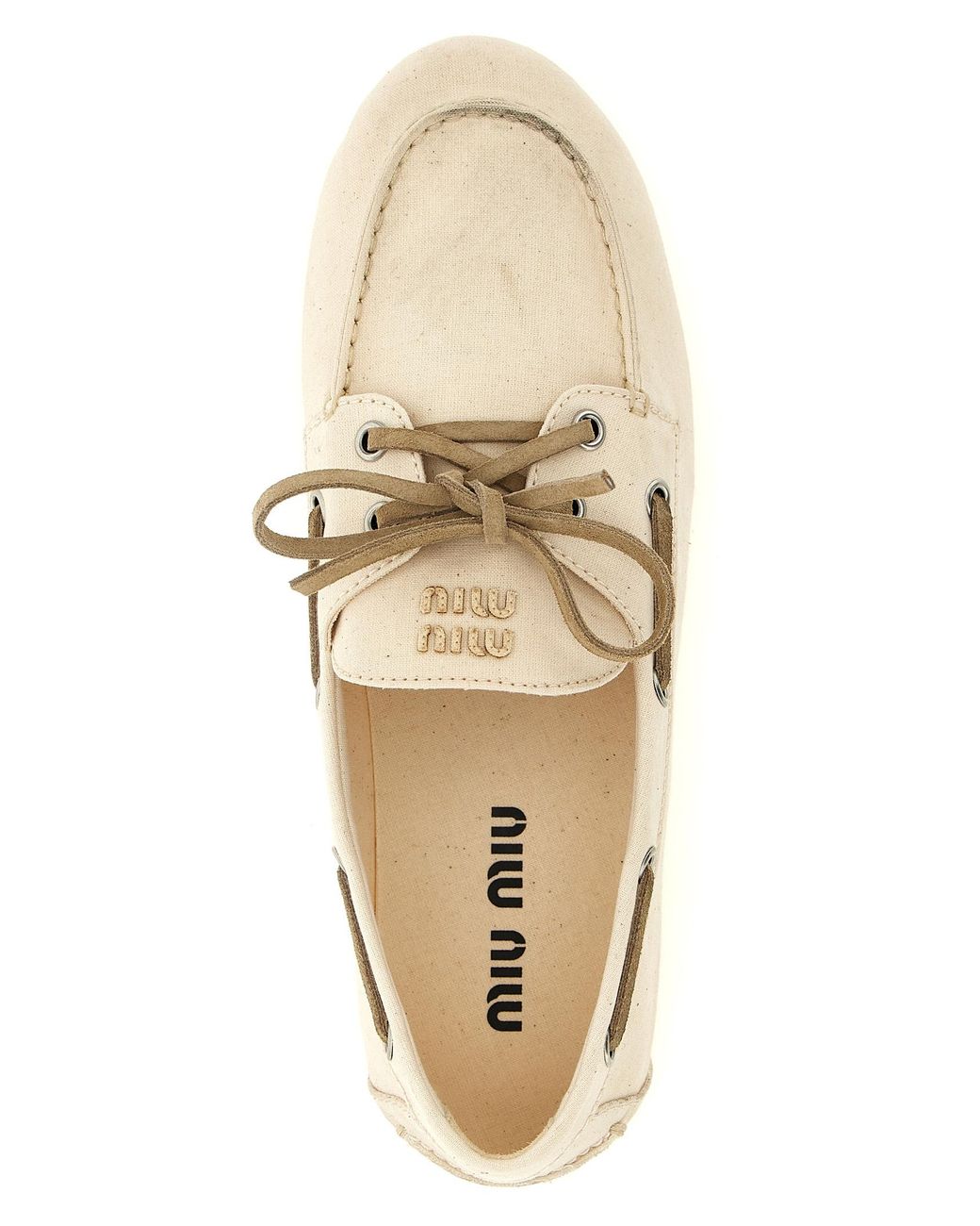 Miu Miu Natural 'Deck' Boat Shoe