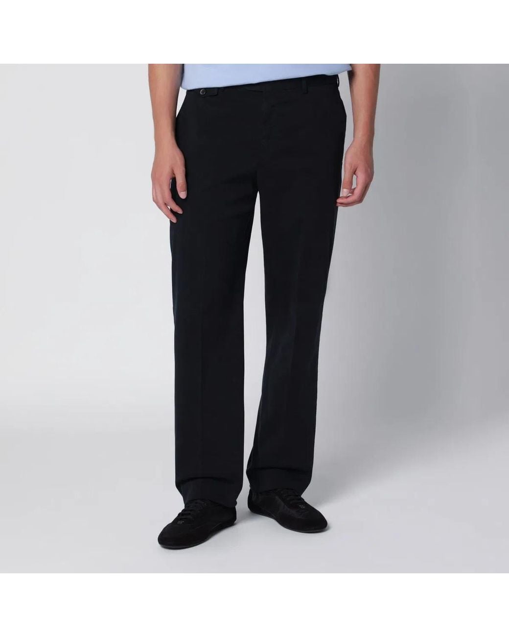 PT01 Black Cotton Trousers for men