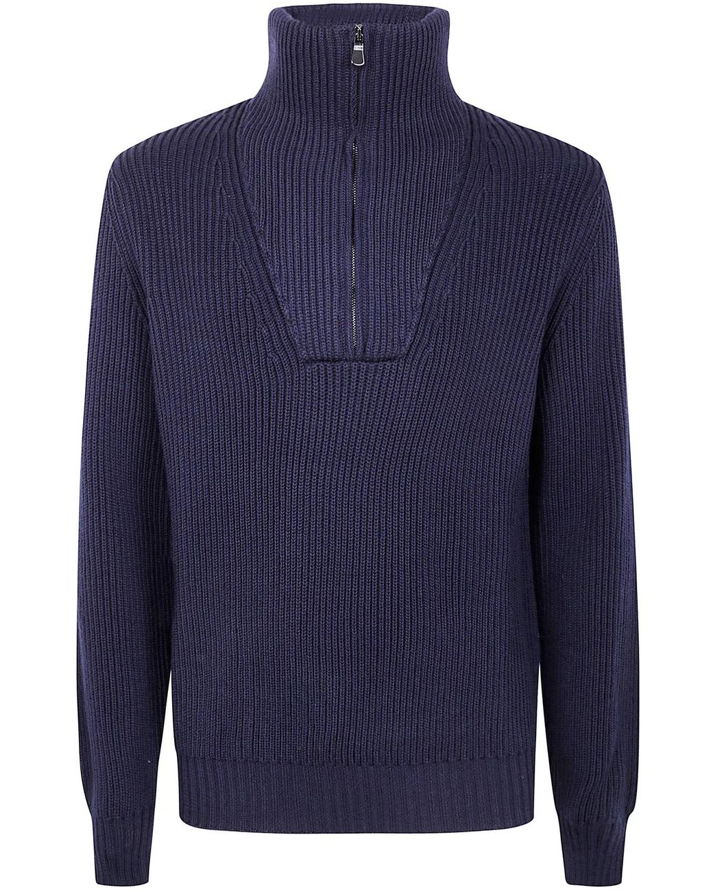 FILIPPO DE LAURENTIIS Blue Half Zip Sweater for men