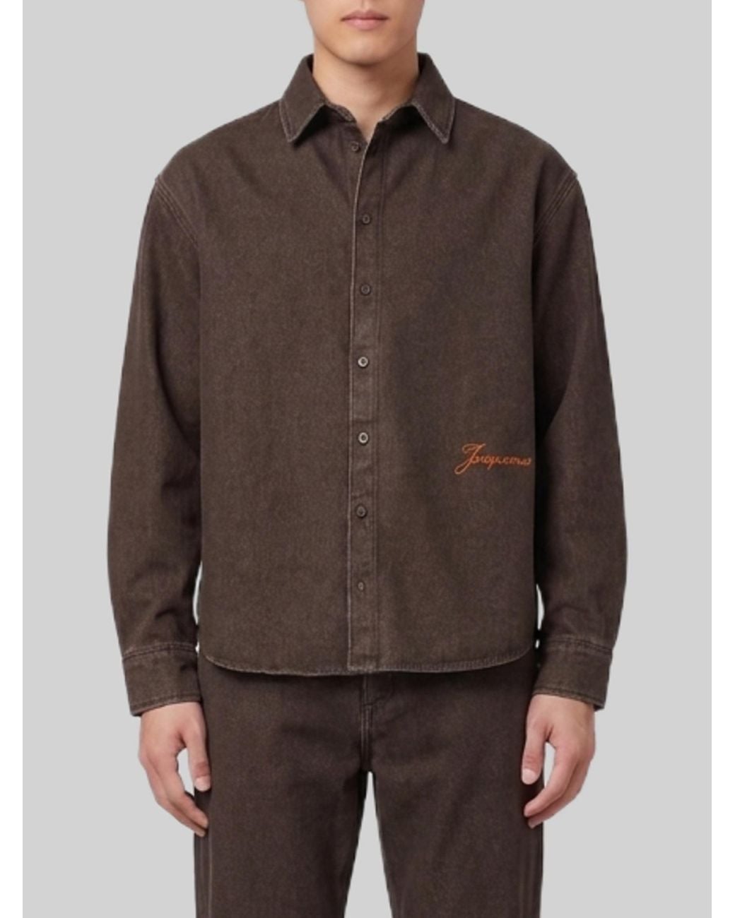 Jacquemus Brown Simon De-Nîmes Long-Sleeved Shirt for men