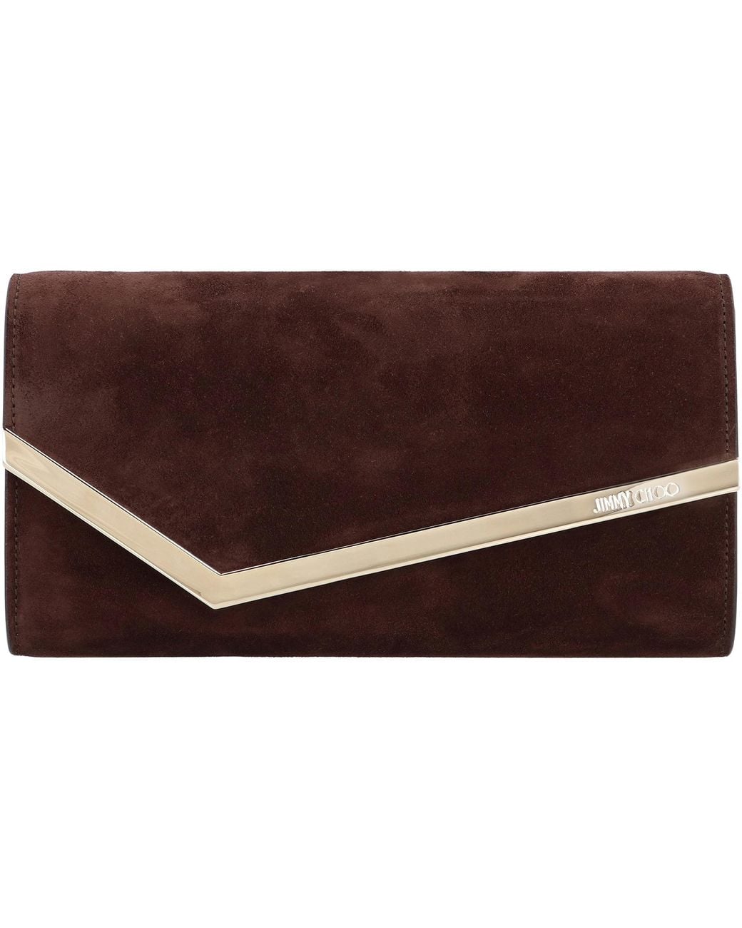 Jimmy Choo Brown Emmie Suede Clutch