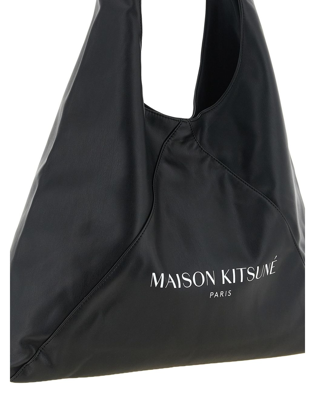 Maison Kitsuné Black 'Triangle' Shoulder Bag for men