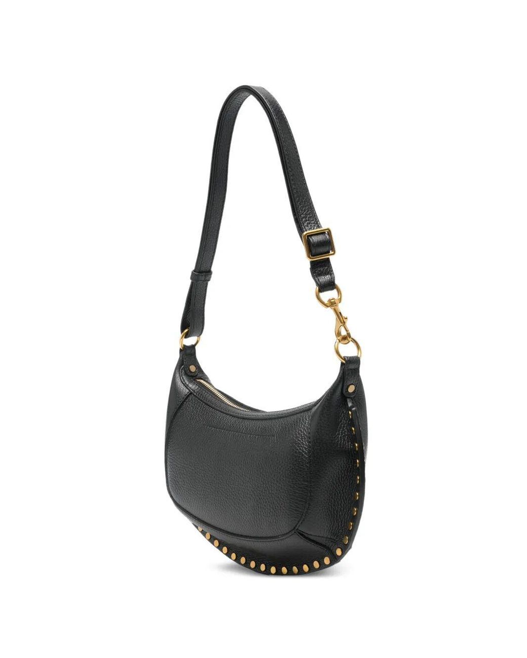 Isabel Marant Black Oskan Moon Leather Shoulder Bag