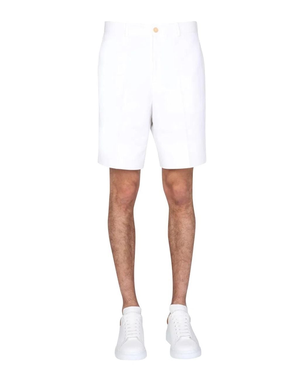 McQueen White Tailored Bermudas for men