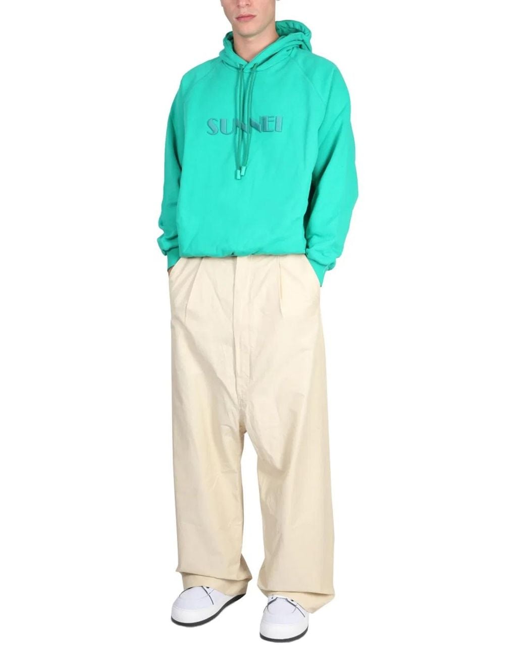 Sunnei Green Sweatshirt With Logo