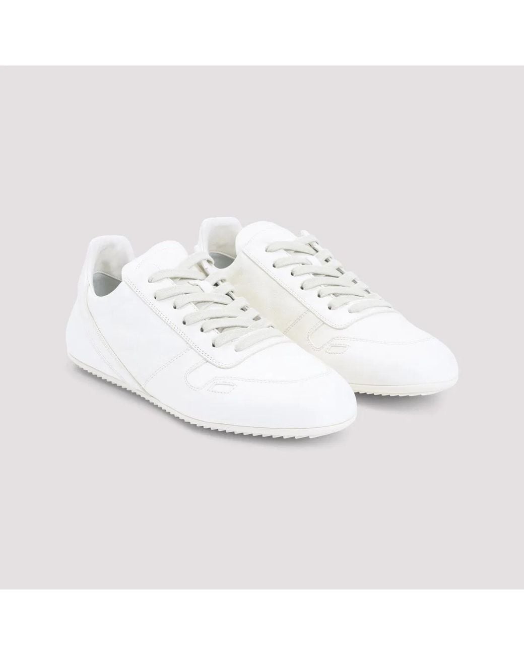 Rick Owens White Leather Sneakers for men