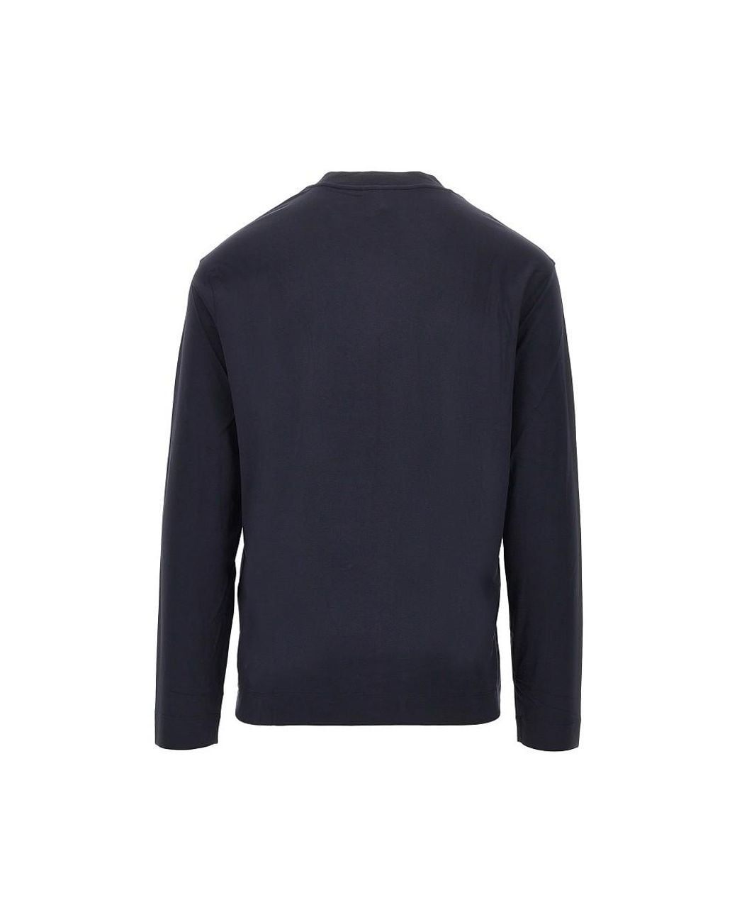 Emporio Armani Blue Stretch Jersey T-Shirt With Logo Embroidery for men
