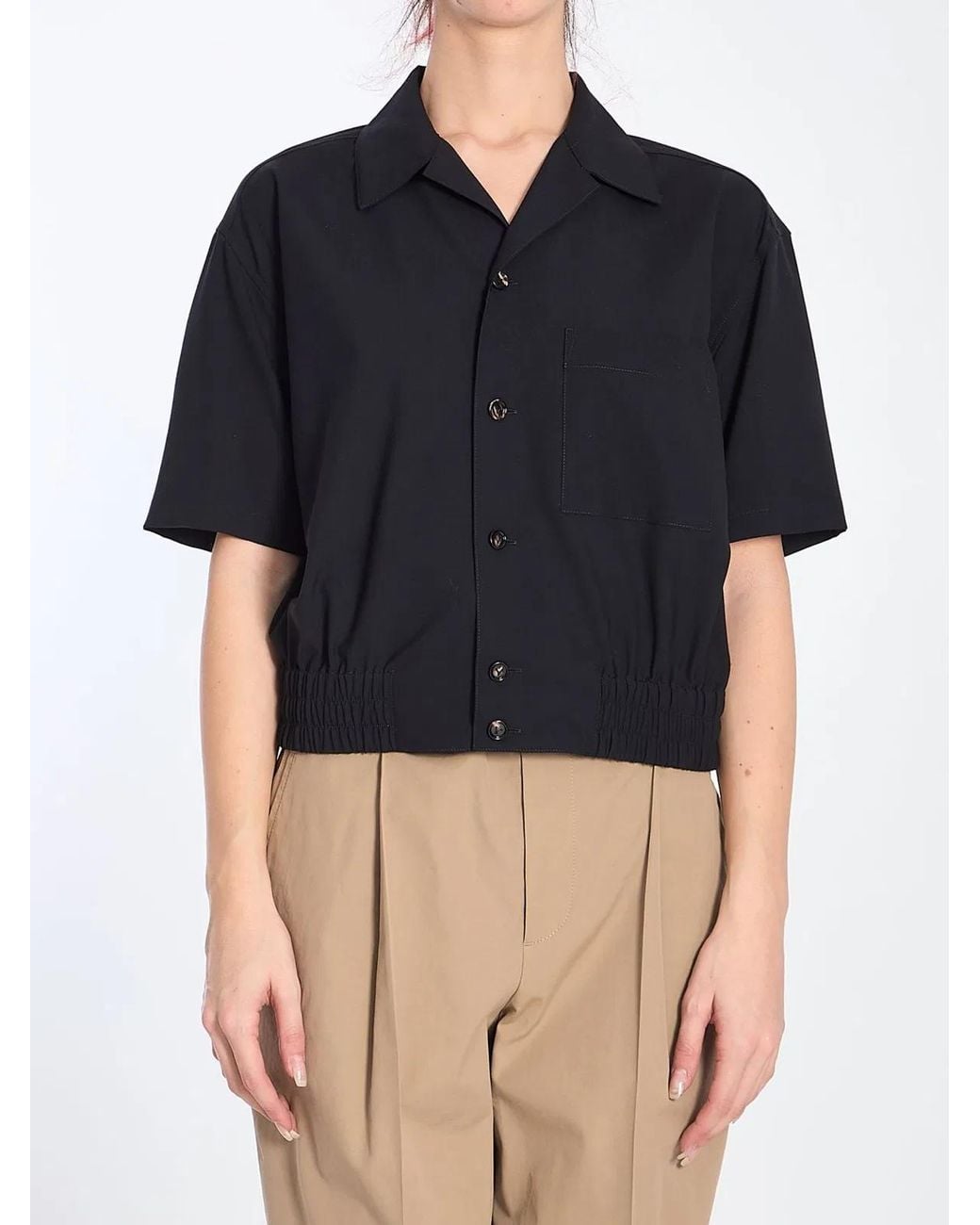 Bottega Veneta Black Wool Shirt